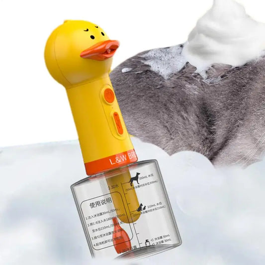 Yellow Duck Pet Cleaning Machine Type-C Charging Automatic Soap Dispenser Bathing Electric Foam Machine Pet Accessories