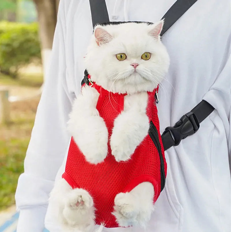 Adjustable Dog Front Carrier Legs Out Breathable Portable Travel Pet Dog Carrier Backpack Mesh Carrier for Dog Cats Outdoor