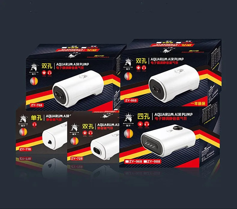 Aquarium Air Pump Ultra Silent High Energy Saving Oxygen Pump Fish Tank Aerator Adjustable Air Volume Pump 110/220V