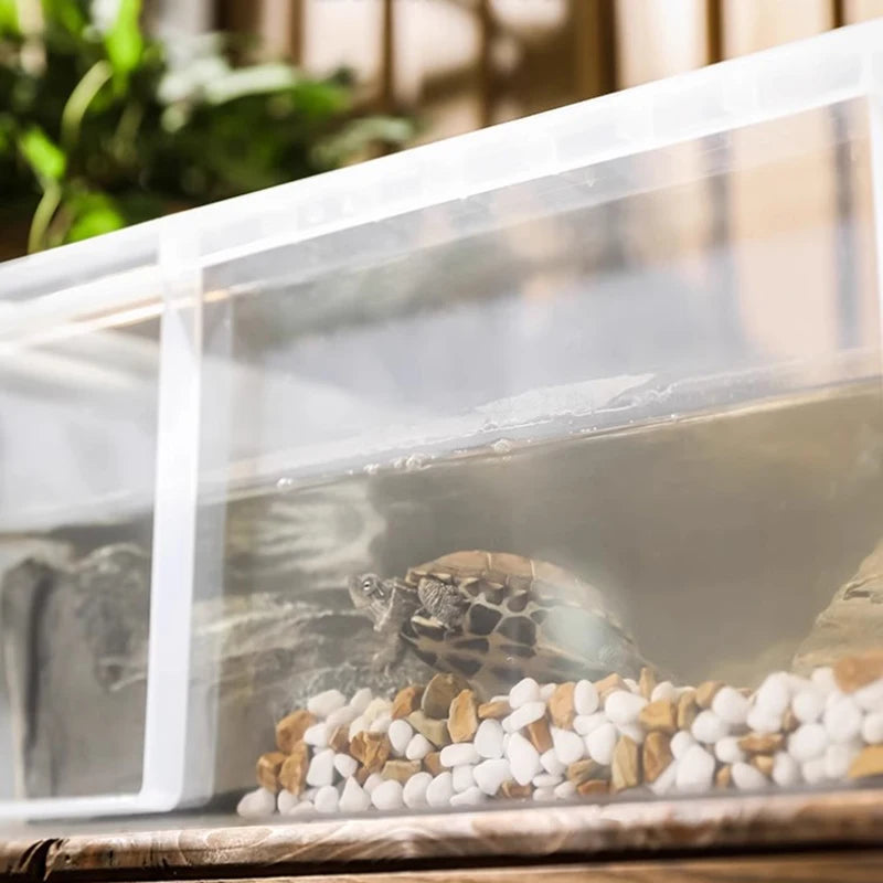 Turtle Terrariums Household Turnover Box Turtle Breeding Plastic Landscaping Tank Transparent Aquarium Reptile Transport Boxes