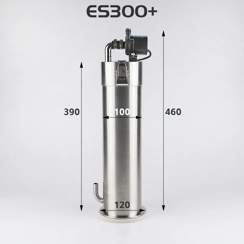 304 Stainless Steel Filter Barrel with Water Pump for Plant Aquarium Fish Tank