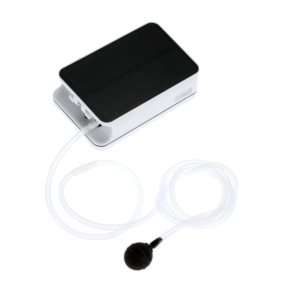 5V Solar Powers Charging Oxygenator Fish Tanks Aquarium Air Pump Fishing Oxygen Pump Aerator with Air Stones