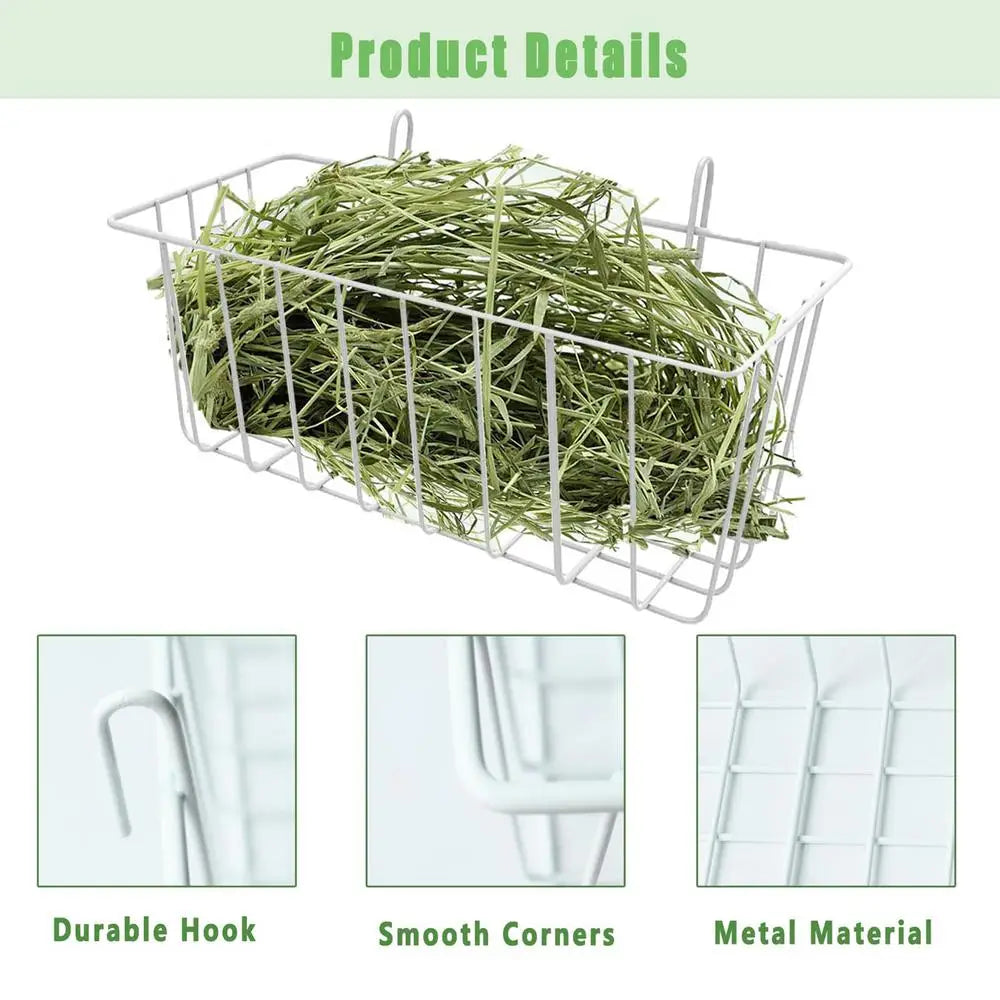 Guinea Pig Hay Holder 2Pcs  Metal Feeder Bunny Hay Feeder Grass Holder Small Animal Basket With Hooks For Ferret Bunny