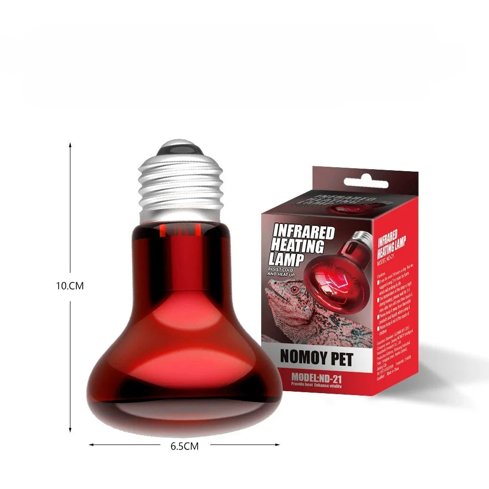 220V Reptile Heat Lamp Bulb Infrared Basking Spot Lamp Red Heat Lamp Bulbs Amphibian Gecko Lizard E27 Infrared Reptile Light