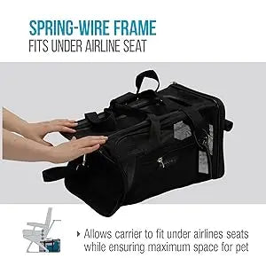 Airline Approved Medium Pet Carrier, Black Sherpa Travel Bag for Dogs & Cats On Board