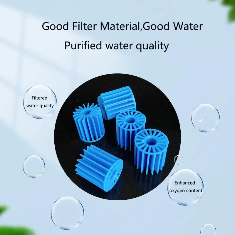 Aquarium Filter Fish Tank Fluidized Moving Bed Filter Bubble Bio Filter Media With Air Stone And Sponge Filters Transparent