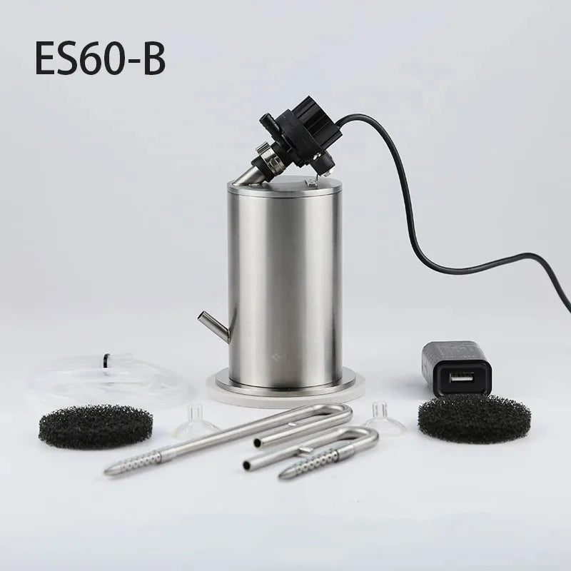 304 Stainless Steel Filter Barrel with Water Pump for Plant Aquarium Fish Tank