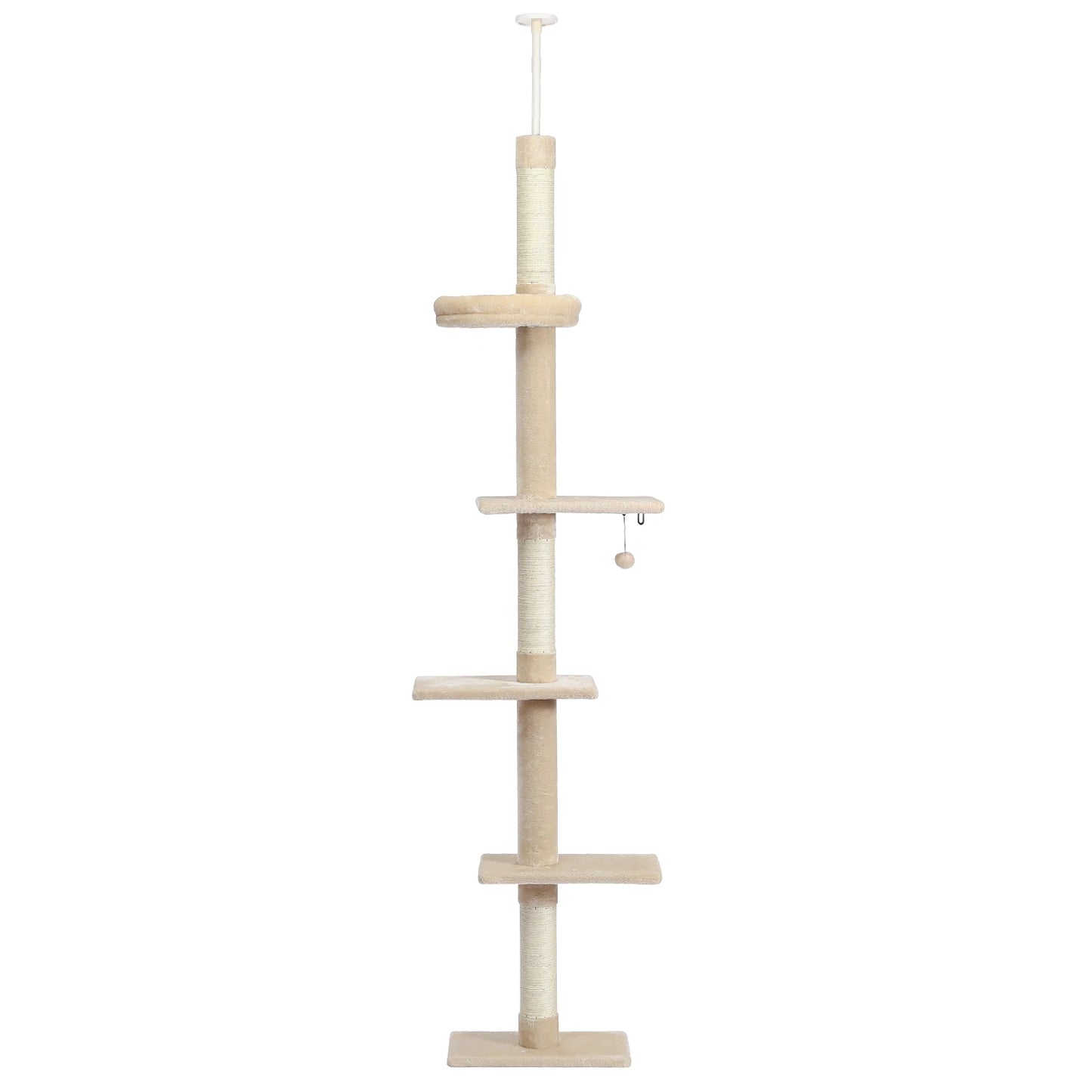 Adjustable Floor-to-Ceiling Vertical Cat Tree Tower Stable Tall Cat Climbing Tree Cat Kittens Cat Toy Suitable for Indoor Cats