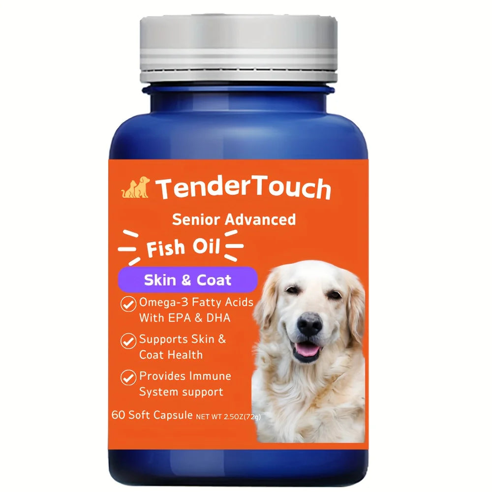 60 Capsules Amazing Omega 3 Fish Oil for Dogs and Cats - Omega 3 for Shedding and Skin Health For Dry Skin