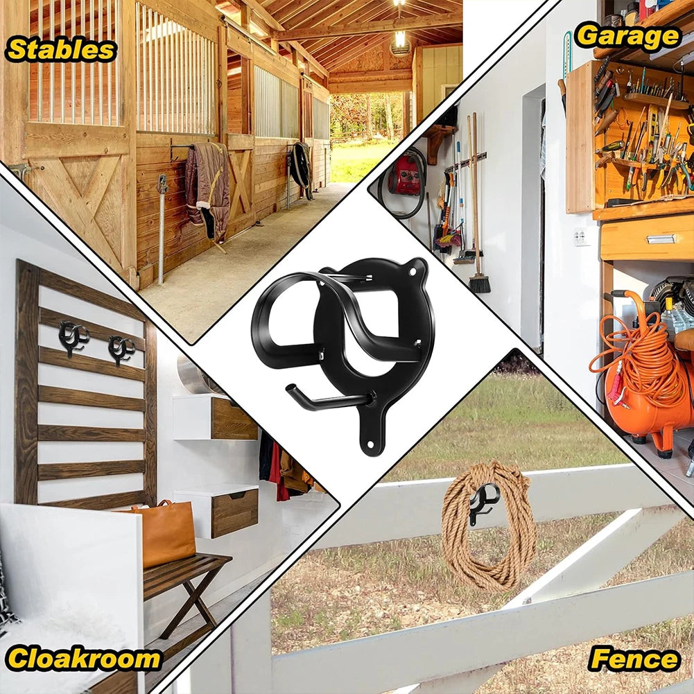 Horse Bridle Rack Metal Horse Tack Storage Halter Hanger with Tubes and Screws Bridle Holder Wall Mounted Horse Barn Supplies