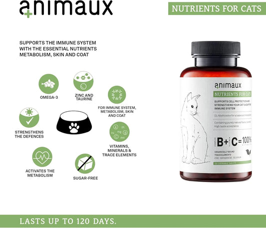 Nutrients for Cats, All-Natural Cat Vitamins, Cat Essentials to Strengthen The Immune System & Natural Cell Protection