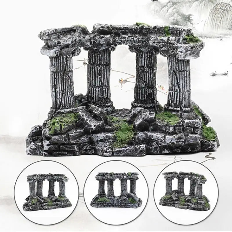 Fish Tank Vintage Roman Colum Pillar Ruins