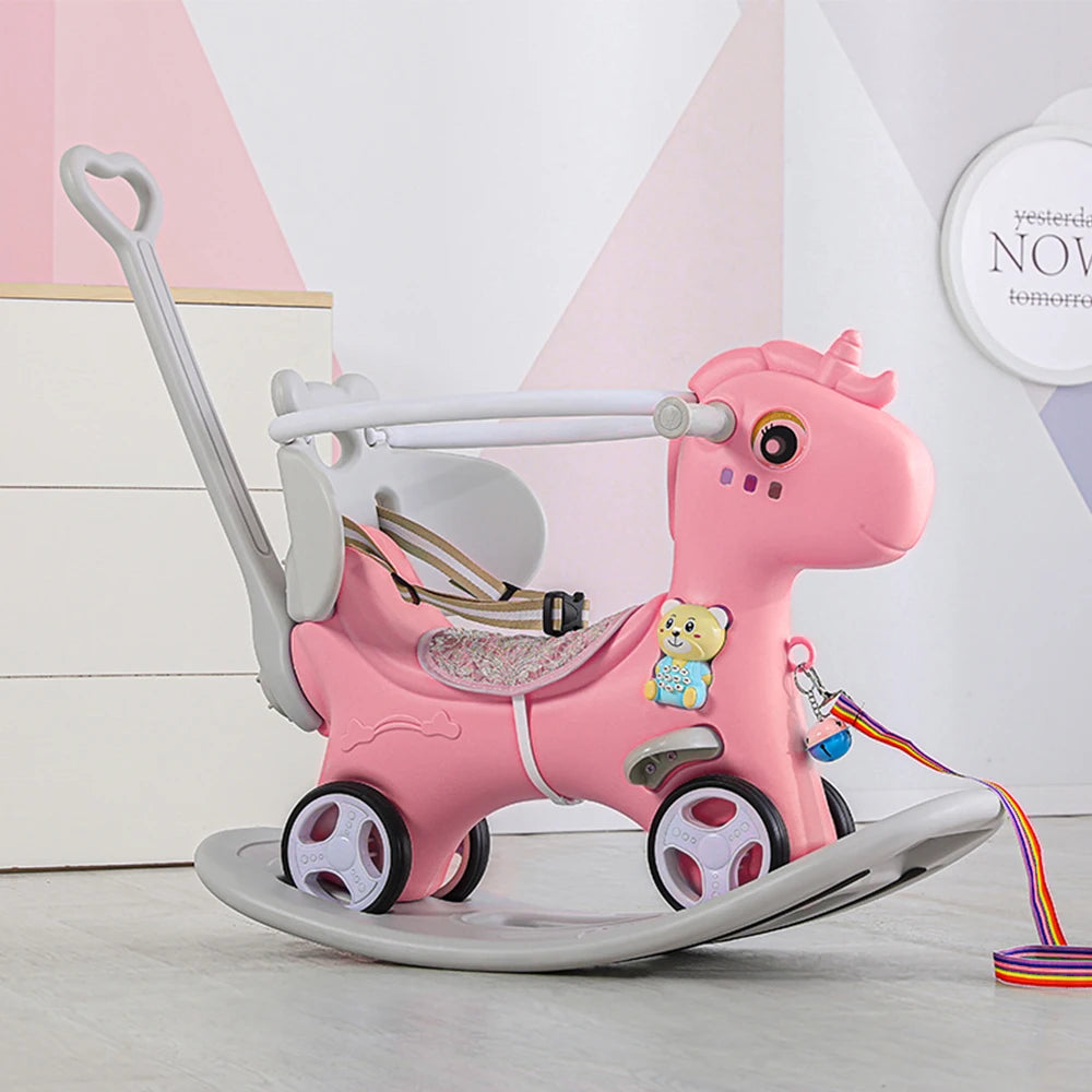 Rocking Horse for Toddlers, Balance Bike Ride On Toys and Balance Board for Baby Girl and Boy Plush
