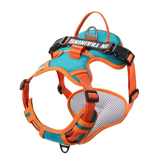 Nylon Dog Harness Vest Reflective Dog Harness Personalized Breathable Adjustable Pet Harness Leash For Small Medium Large Dogs