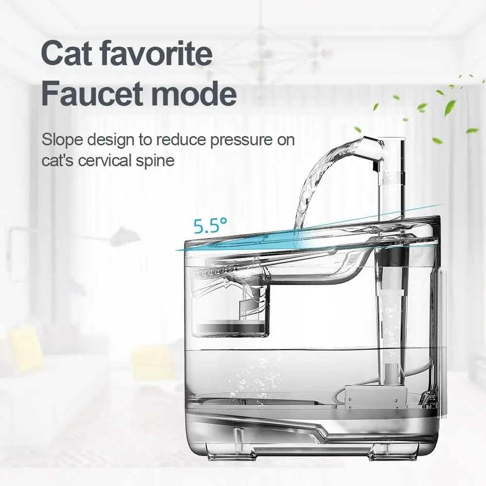 Cat Water Fountain WF050TP 1.5L Automatic Pet Drinking Fountain with Replacement Faucet Kit Electric