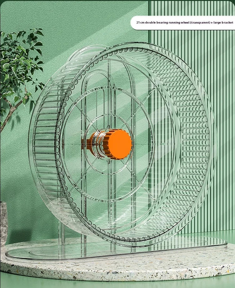 Hamster Silent Exercise Wheel - Dual ABEC-7 Bearings & Adjustable Stand, Extra Wide 28cm for Syrian/ Roborovski hamster, Anti-Shock Base
