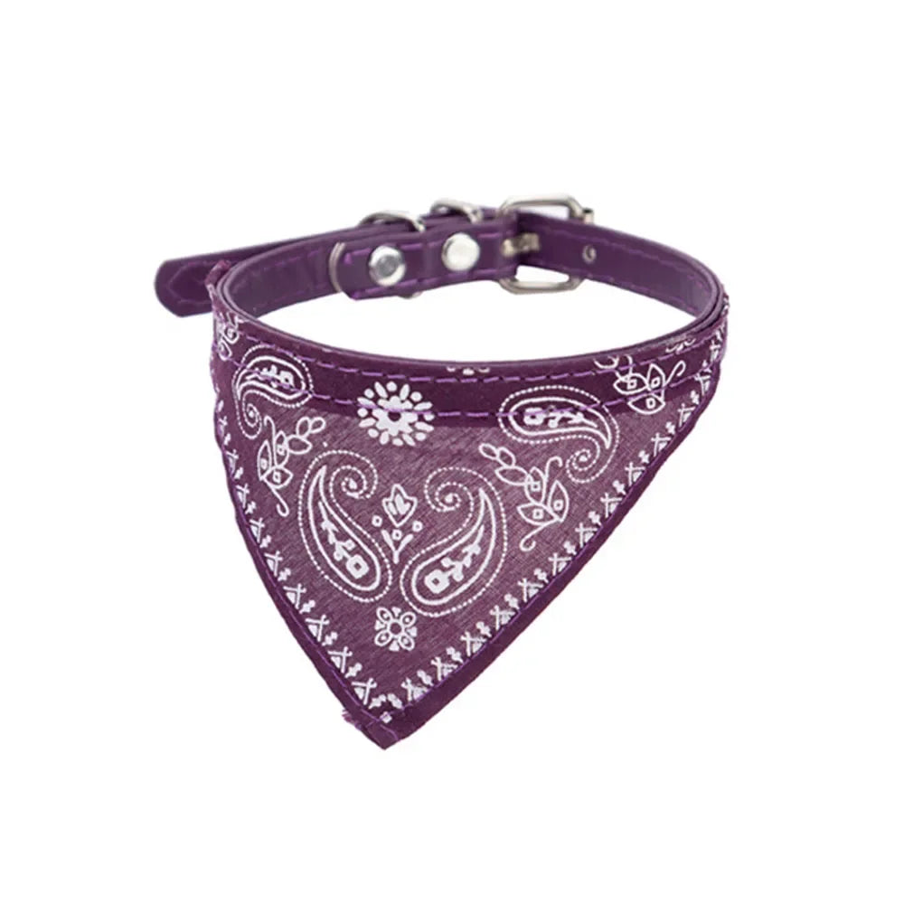 Cute Printed Bandana Cat Collar Puppy Dog Cat Scarf Collar Adjustable Triangular Pet Bandana Collar for Kittens Small Animals