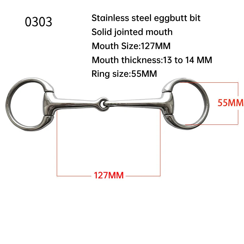 Horse Snaffle Bit Stainless Steel Eggbutt Bit Horse Chew Jointed Mouth Bit Horse Training Equipment Equestrian Products