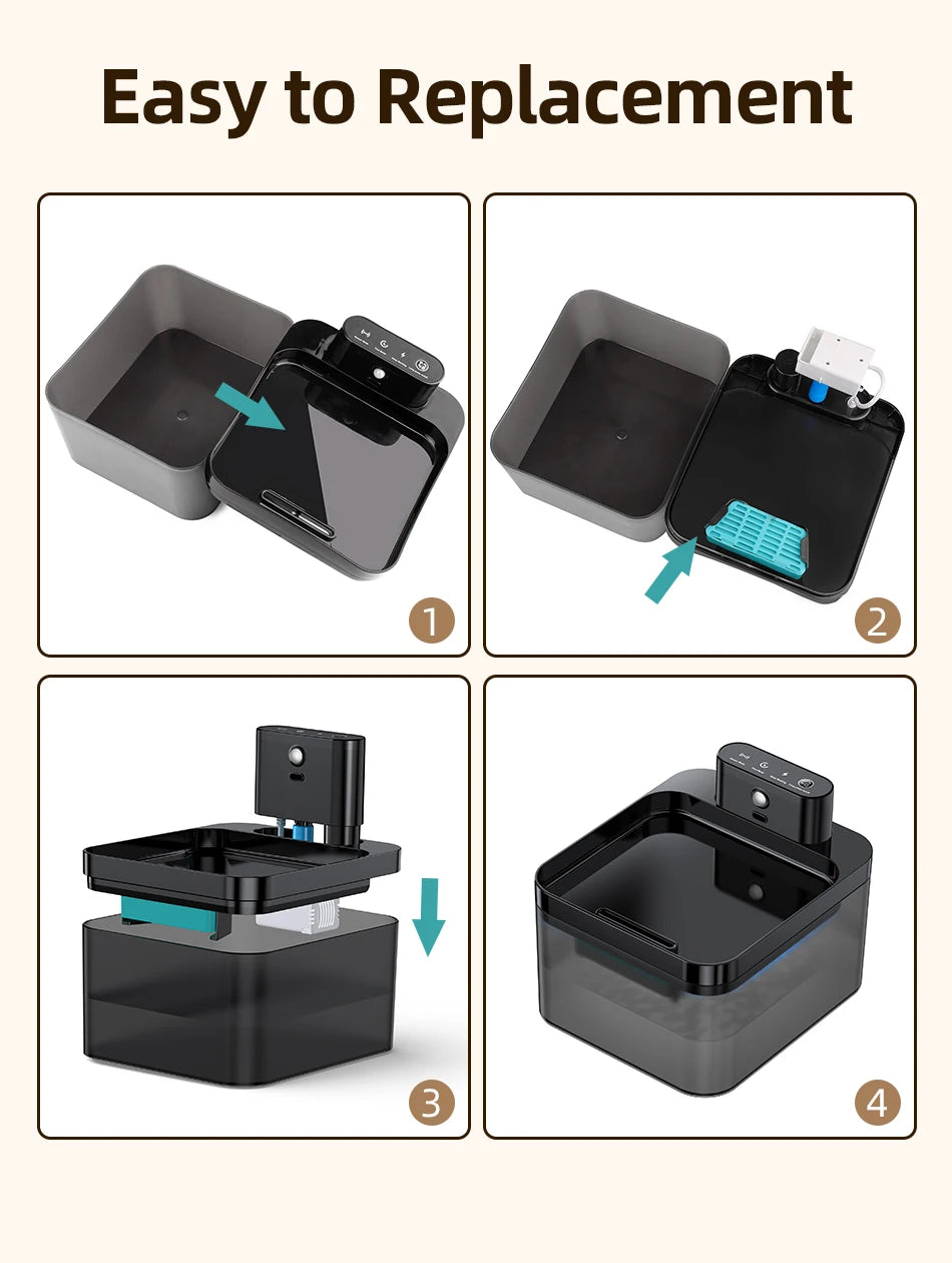 ROJECO Replaceable Water Fountain Filter For 2.2L Wireless Cat Water Fountain Filters Pet Water Purifier Filter Cat Accessories