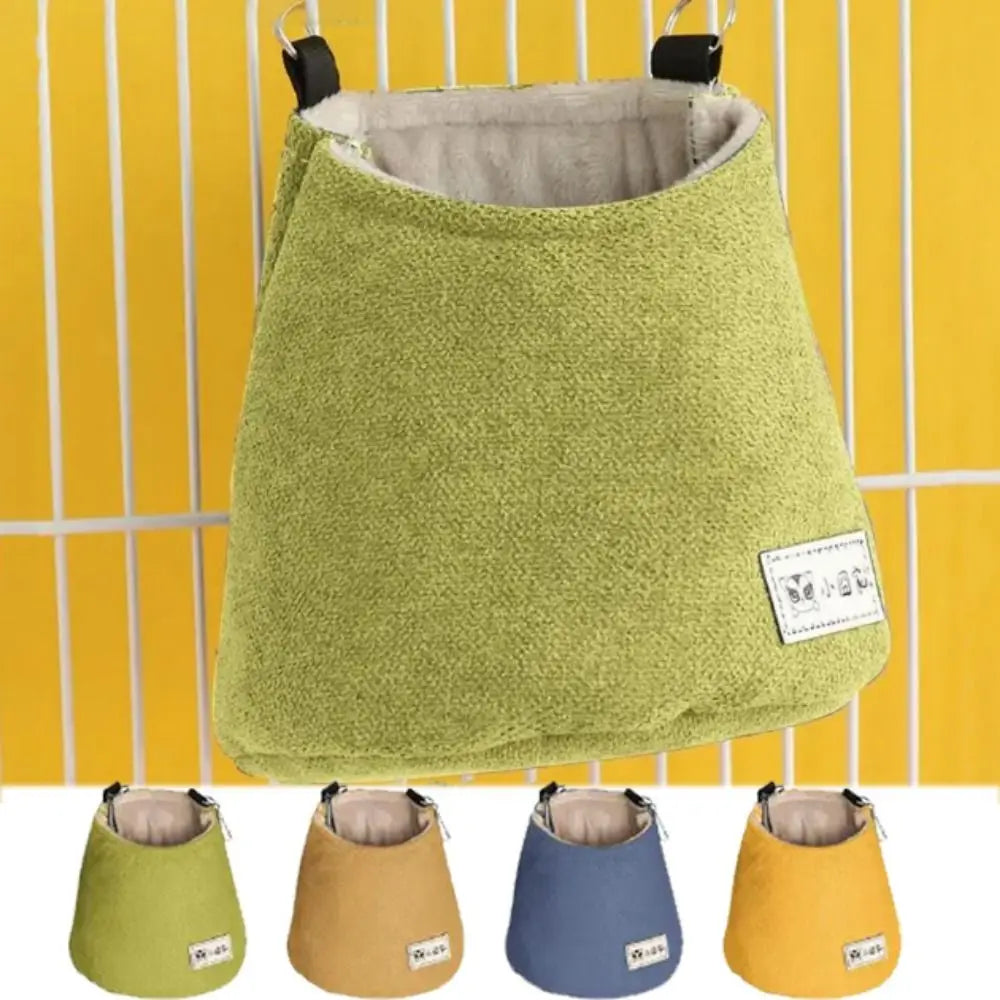 Opening Winter Sugar Glider Pouch Cloth/Plush Soft Squirrel Bed Cage with Hook Comfortable Hamster Hanging Bed
