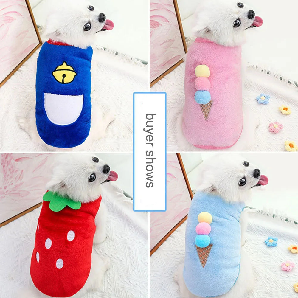 Cat Sweater Small Dog Clothes Winter Warm Cute Pet Sweaters Flannel Cat Vest Outfits for Chihuahua Yorkie Dachshunds Small Dogs and Hairless Cats