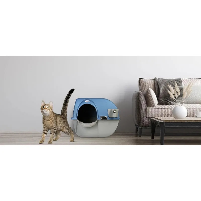 Premium Roll 'n Clean Litter Box Large Cat, Peral Blue (PR-RA20-1)