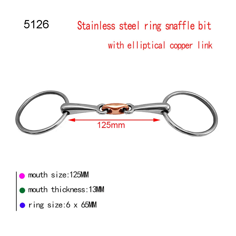 Equestrian Horse Mouth Bit Snaffle Gag Bite Horse Training Riding Harness Supplies