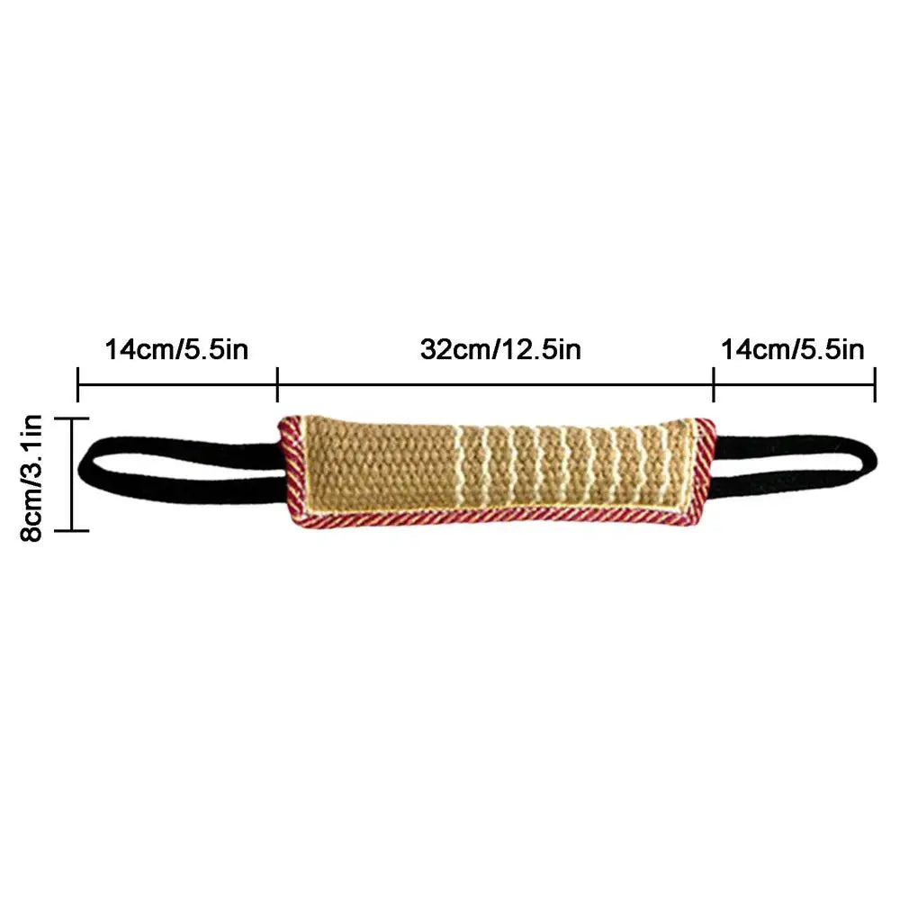 Dog Tug Toy Pet Bite Jute Tug Pillow With 2 Rope Handles Medium Large Dogs Training Toys for Malinois Pet Interactive toy