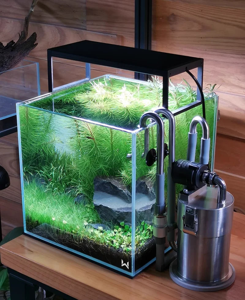 304 Stainless Steel Filter Barrel with Water Pump for Plant Aquarium Fish Tank