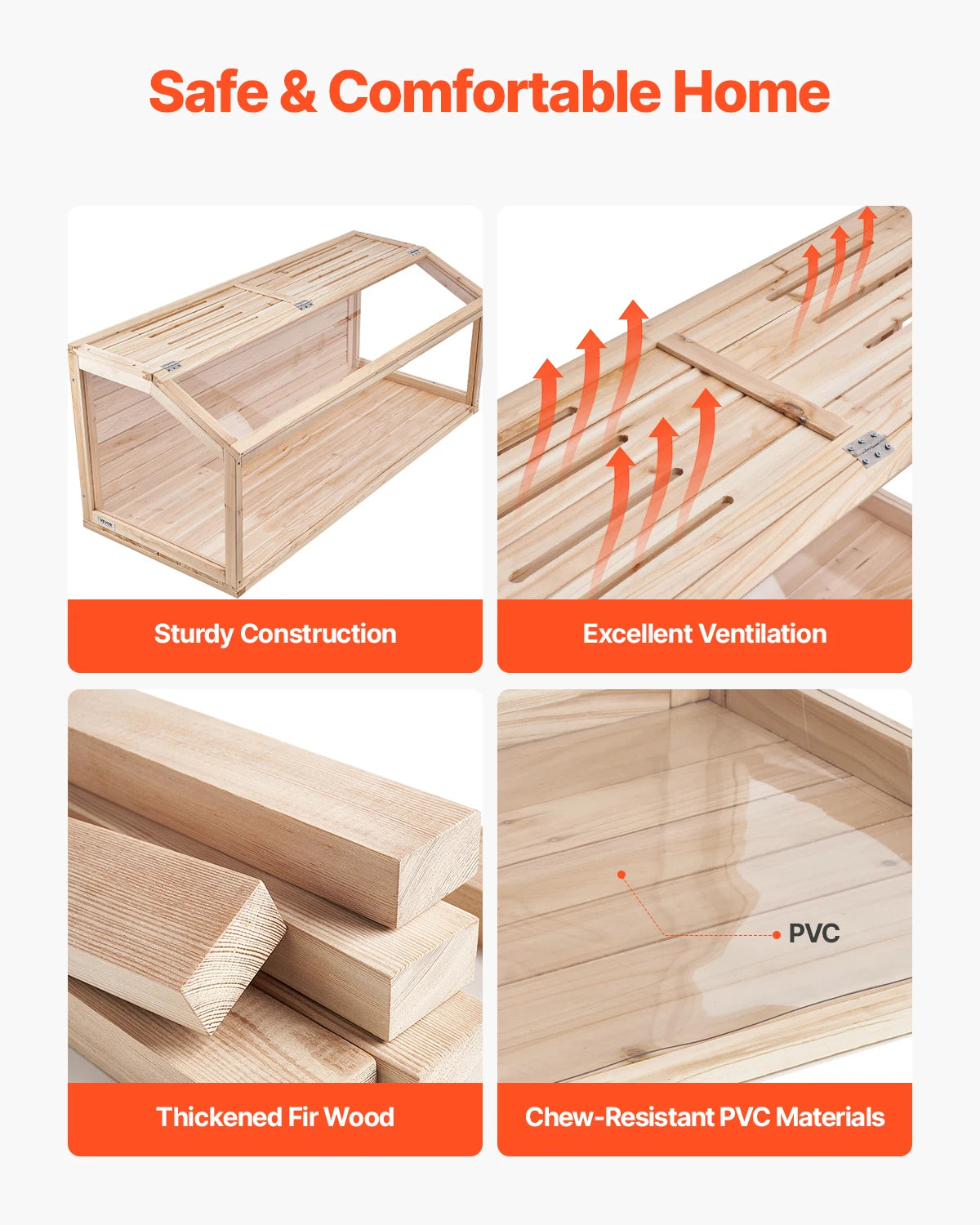 VEVOR Wooden Hamster Cage 270° Viewing Hamster Habitat Hamster Cages with Openable Top Ventilated Animal Cage for Gerbils Mice