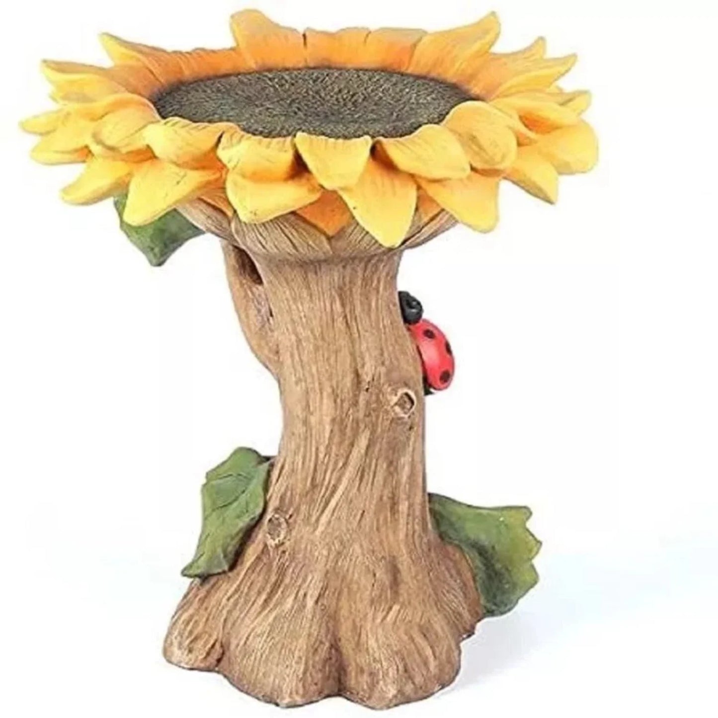 NEWCE Beautiful Sunflower Bird Baths for Outdoors, 9.8" Resin Sunflower Birdbath, Weather Resistant Bird Bath Bowl Garden Statue