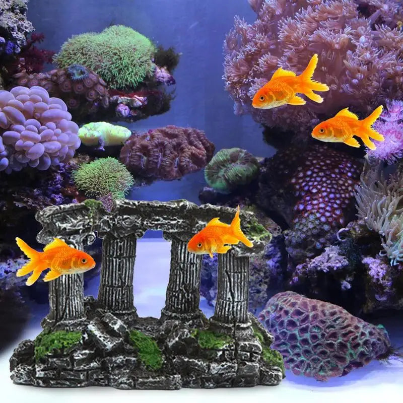 Fish Tank Vintage Roman Colum Pillar Ruins
