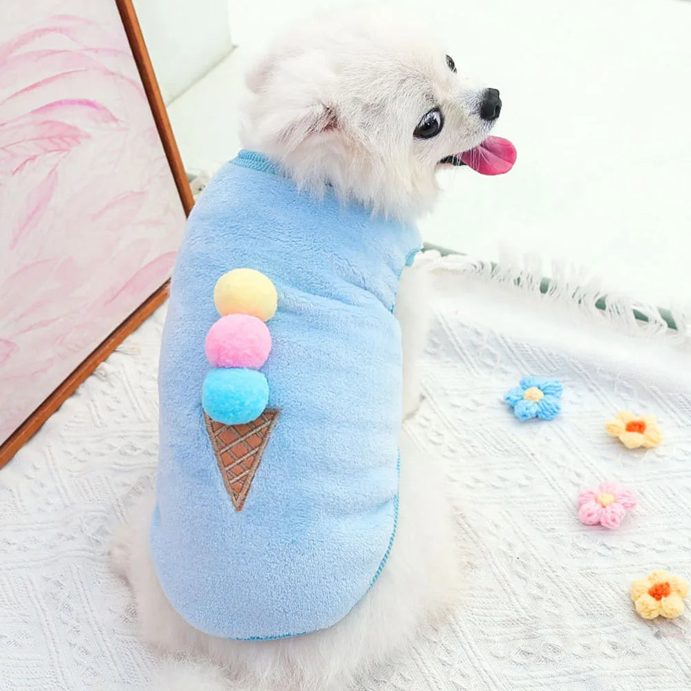 Cat Sweater Small Dog Clothes Winter Warm Cute Pet Sweaters Flannel Cat Vest Outfits for Chihuahua Yorkie Dachshunds Small Dogs and Hairless Cats