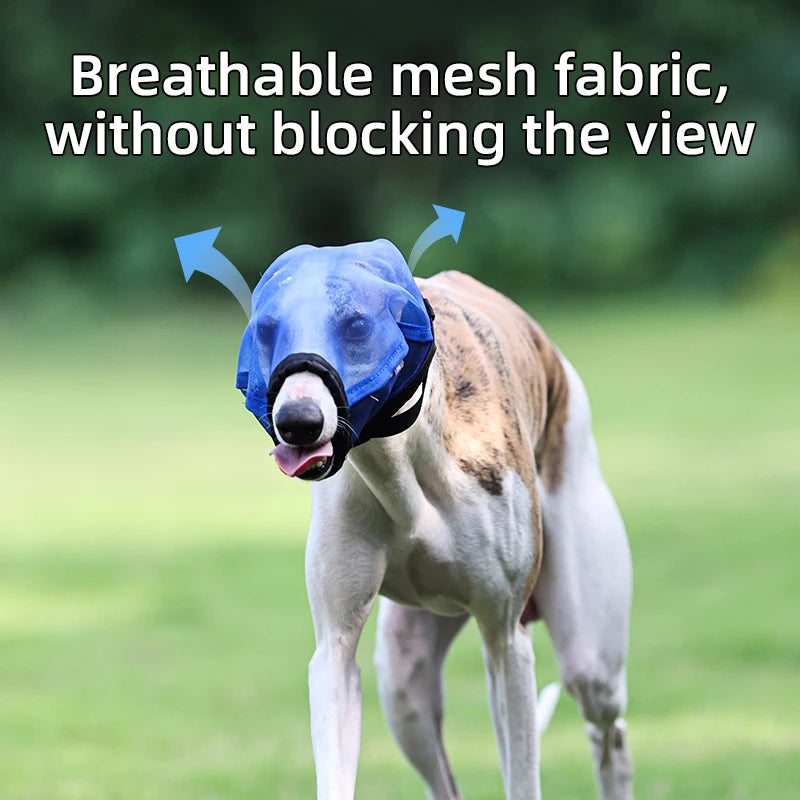 Anti-Mosquito Dog Muzzle Adjustable Breathable Bite-Resistant Pet Mask Outdoor Walking Training Comfortable Durable Safe Play