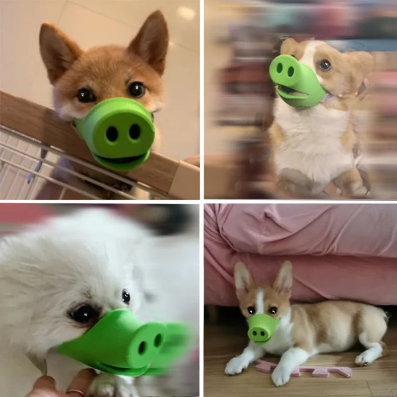 Pig Nose Breathable Mask for Puppy Cute Funny Doggy Anti-bite Mask Adjustable Prevent Accidental Ingestion Pet Accessories