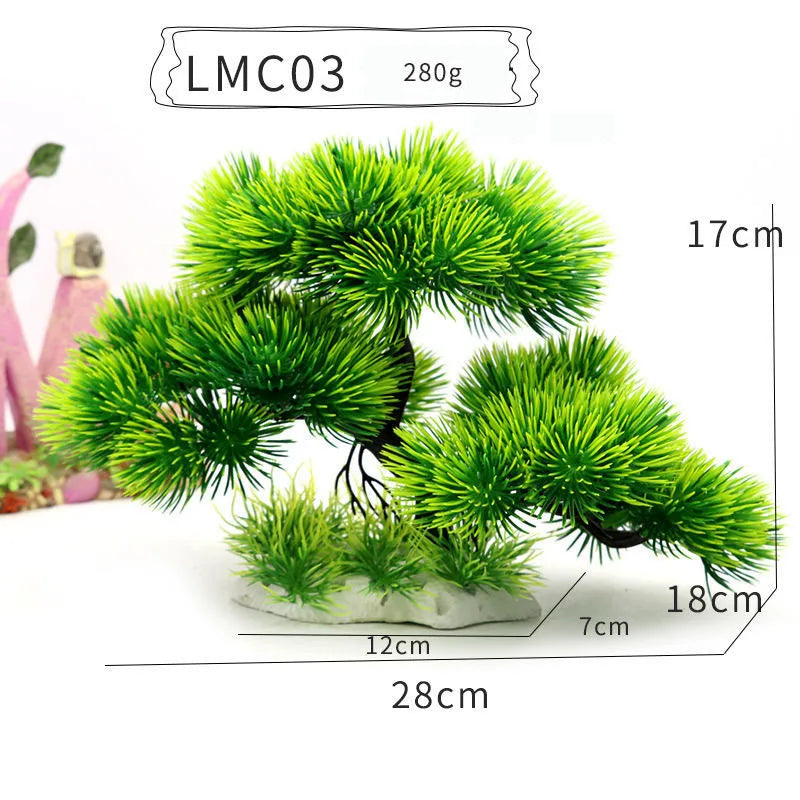 Aquarium Ornaments Simulation Plants Fish Tank Landscaping Decorations Plastic Water Plants Flowers Trees  Accessories