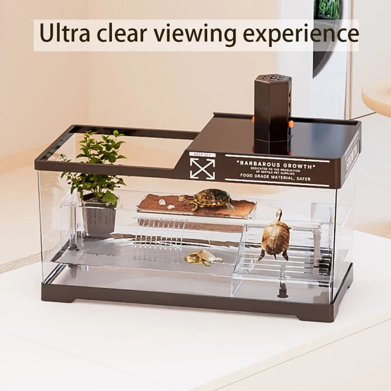 Reptile Terrariums Desktop Ecological Tank Amphibious Transparent Landscaping Terrariums Turtle Tarantulas Geckos Breeding Box