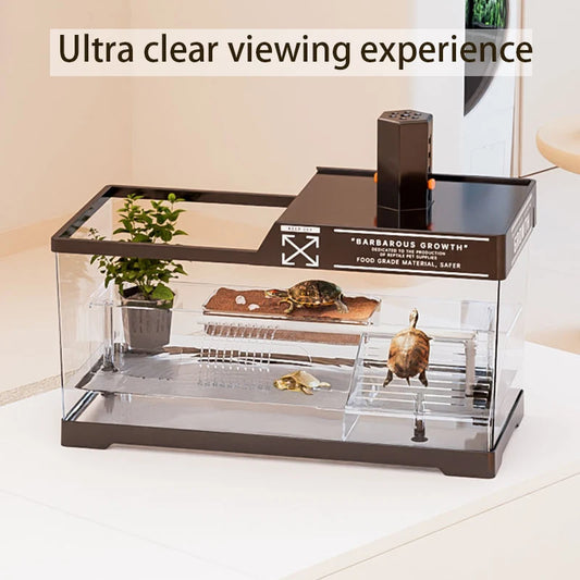 Reptile Terrariums Desktop Ecological Tank Amphibious Transparent Landscaping Terrariums Turtle Tarantulas Geckos Breeding Box