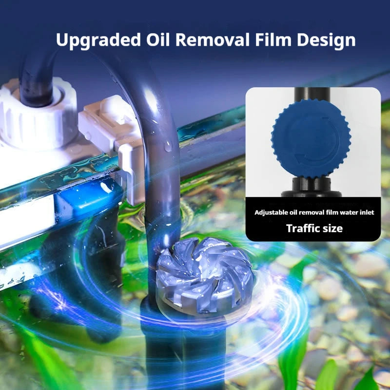 220V Silent Aquarium Fish Tank Filtration System Oxygenation Integrated Machine Water Purification Wall Mounted Fish Toilet