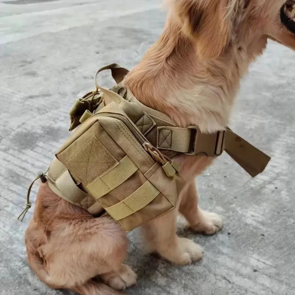 Tactical Dog Harness Pouches Set Military-Style Multi-purpose Nylon Bags Compatible with Dog Vests for Dogs Training & Adventure