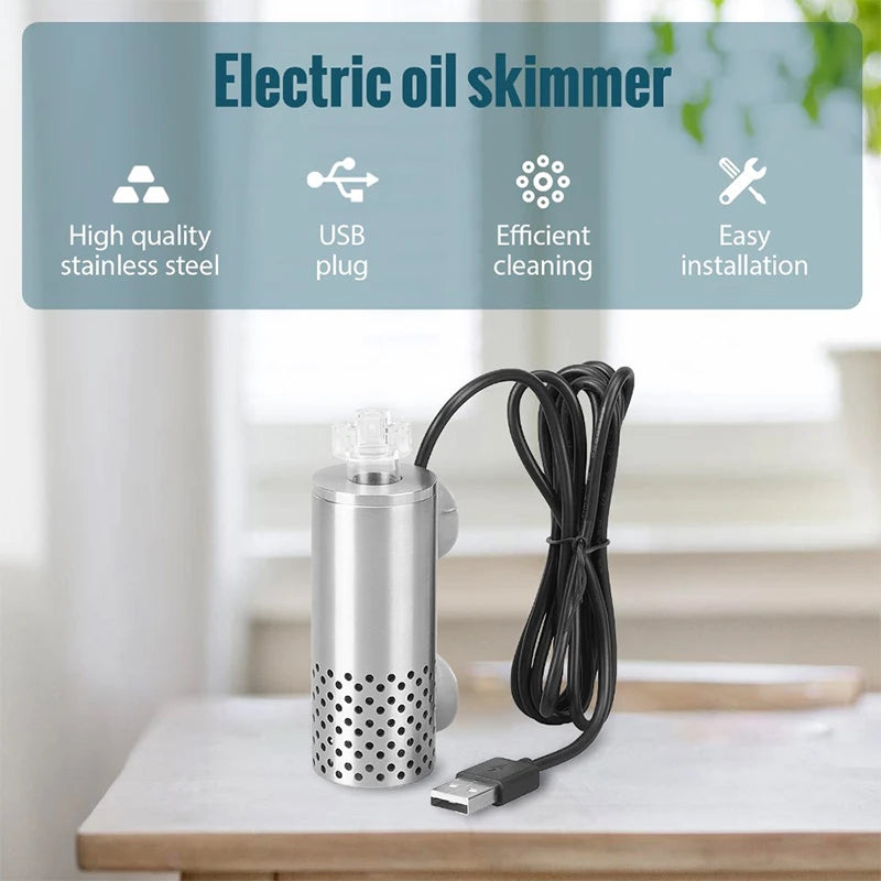 Electric Oil Film Remover Aquarium Skimmer Plant Aquarium Filter Self-priming Floating Head Oil Film Processor Fish Tank Filter