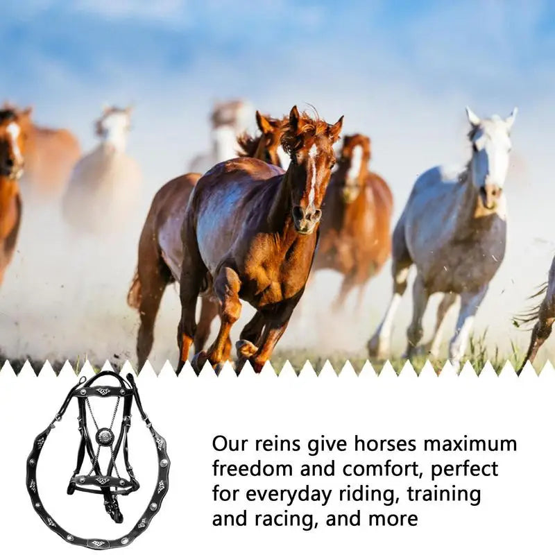 PU Horse Lead Rope Strap Adjustable Equestrian Rein Racing Halters Swivel Buckle Ponies With Metal Buckle Leading Rope
