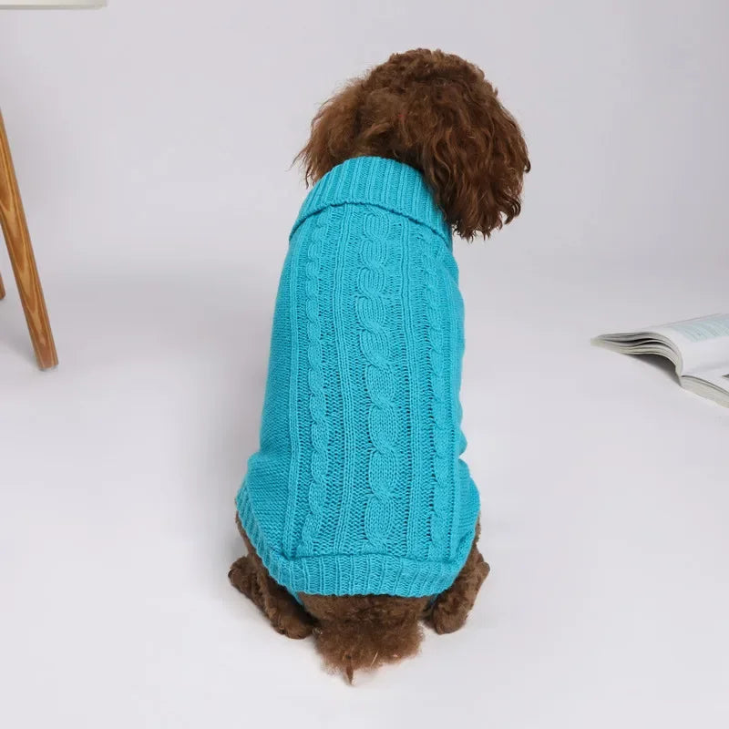 Knit Sweater Jumpsuit for Small Dogs, Monochromatic, Simple, Fashion, Warm, Thick, Pet Items, Winter