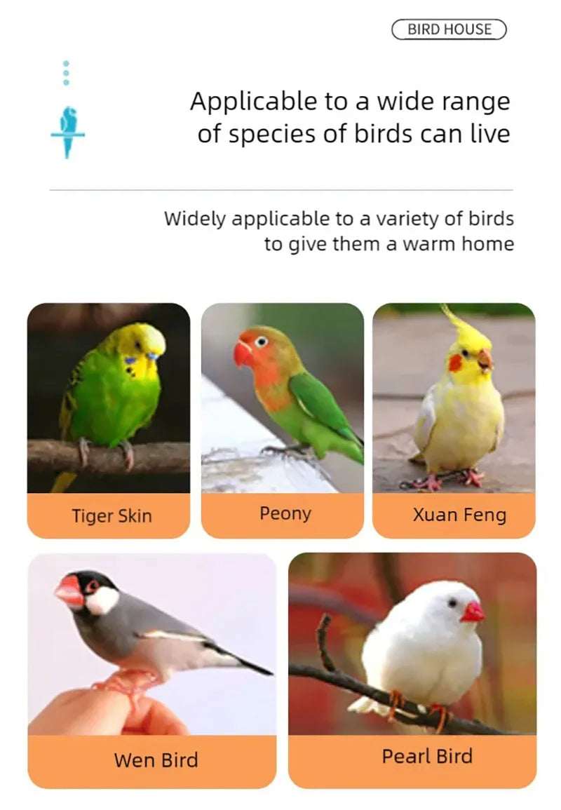 New bird cage parrot bird cage panoramic acrylic cage splash proof viewing flying cloud villa home birdcage display cage