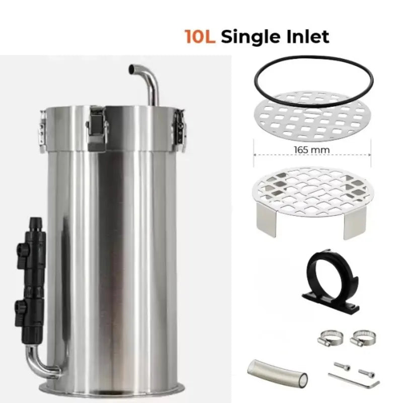 ADA Style External Aquarium Canister Stainless Steel Pro Canister Filter Fish Tank Filter Bucket Barrel Filter for Aquariums