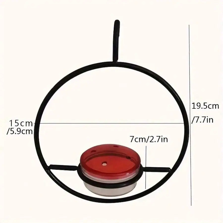 3pcs Metal Hanging Hummingbird Feeder With Red Glass Bottles, Transparent Design & Perches - No Electricity/Battery Needed