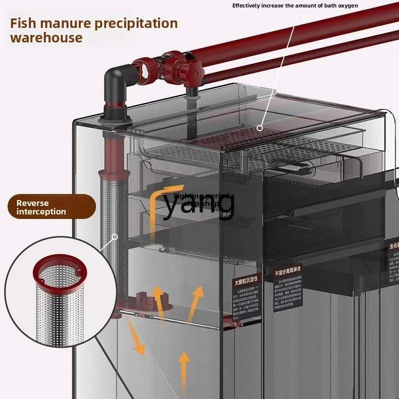 LTT fish tank bottom filter filter tank wet and dry separator siphon tank