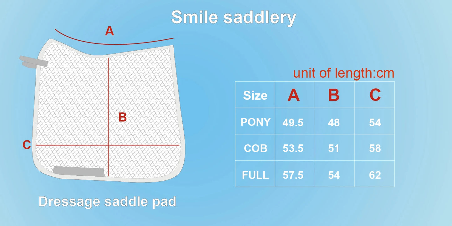 Custom  Amethyst Shining Sparkling  Horse Saddle Pad Breathable Cotton Inside Layer