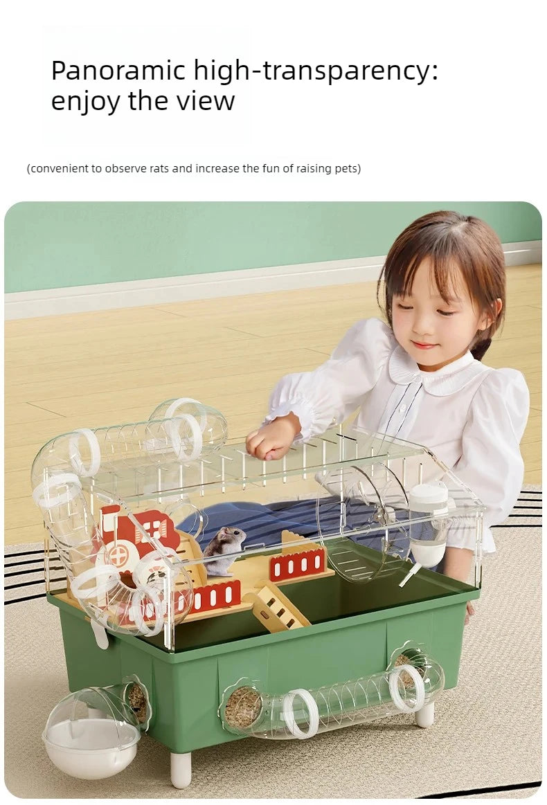 Transparent Acrylic Hamster House, with Tunnel,