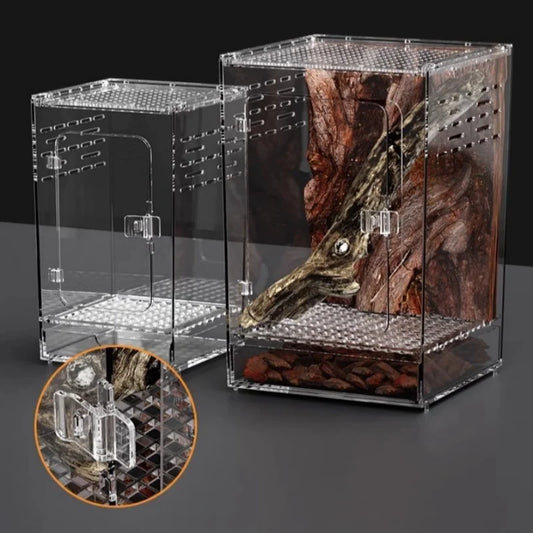 1pc lizard and reptile arboreal habitat box, suitable for climbing pets, landscape box for geckos, tree frogs, spiders